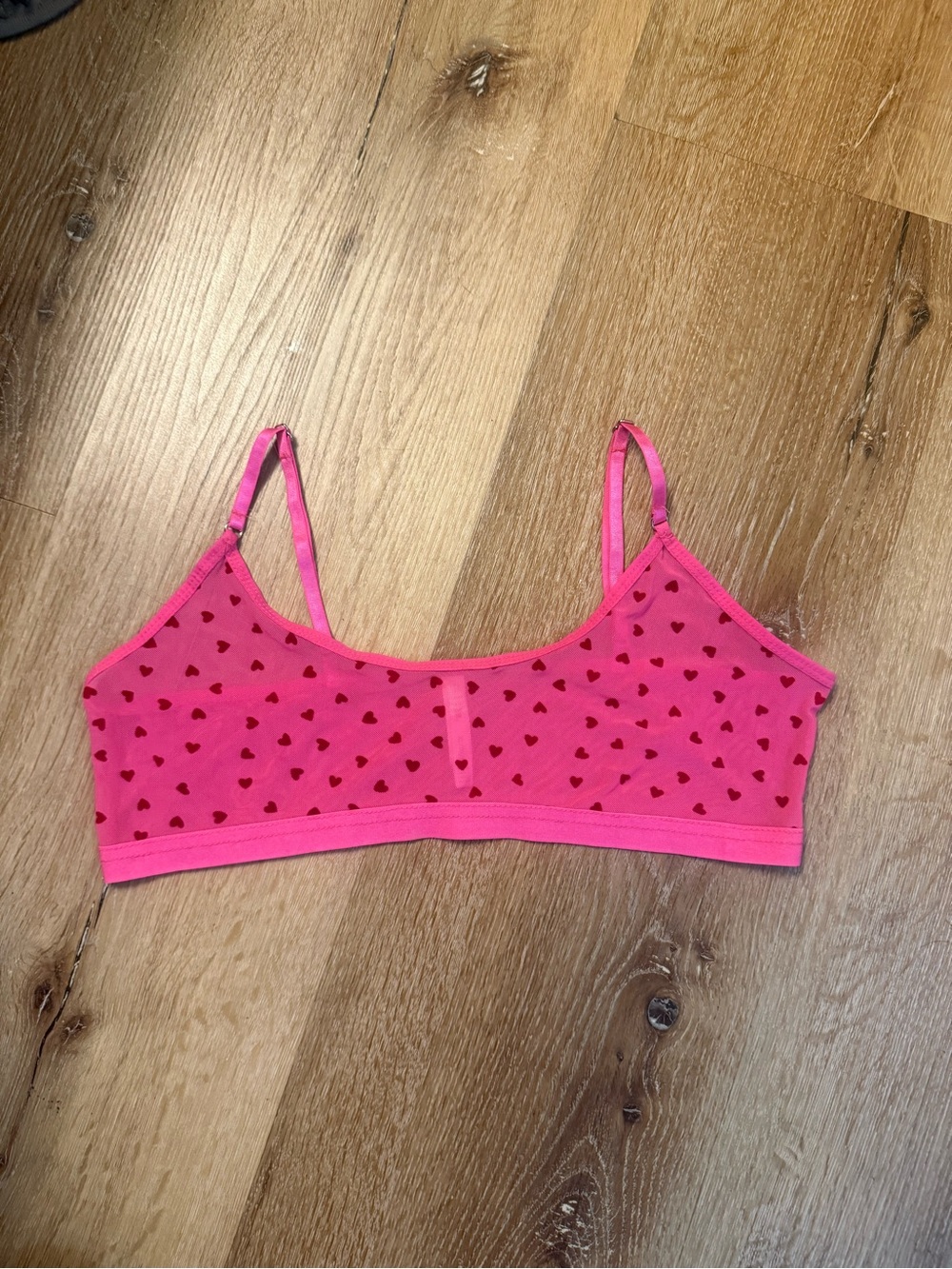 Women's Hot Pink Heart Print Bralette Size XL